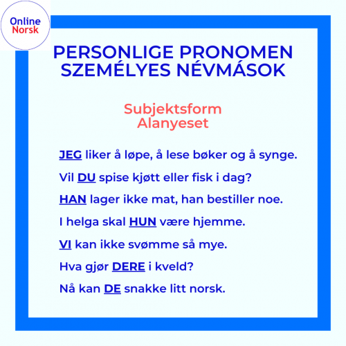 Személyes névmások - alanyeset