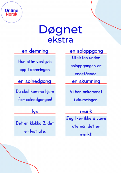 Egy teljes nap - Napszakok extra kifejezések